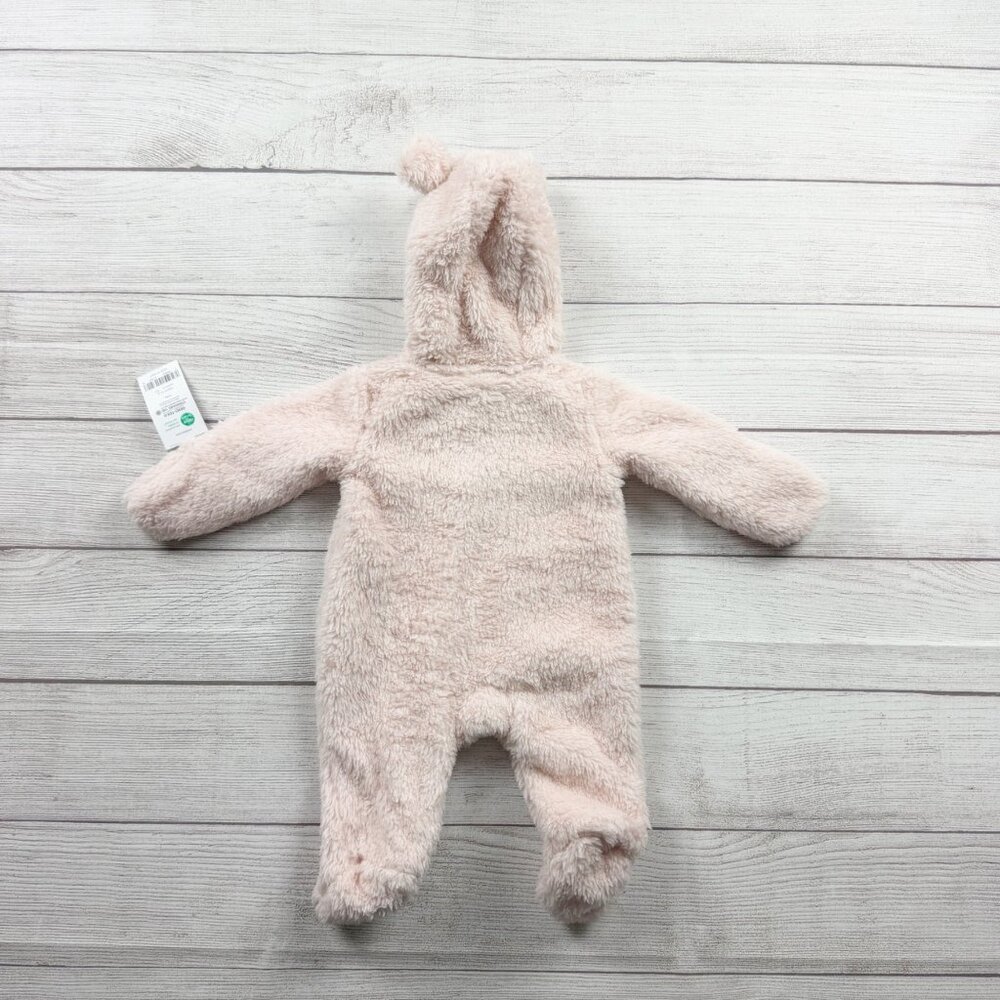 Carter’s Baby Girl Pink Fuzzy Hooded Bunting Suit Sherpa Pram NWT Newborn - Picture 3 of 3